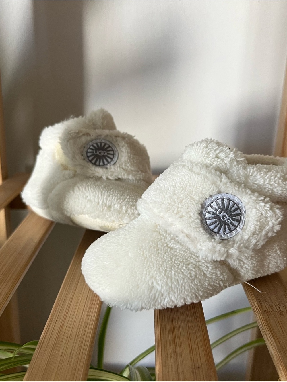 UGG Baby Plush Shearling Booties - Cream